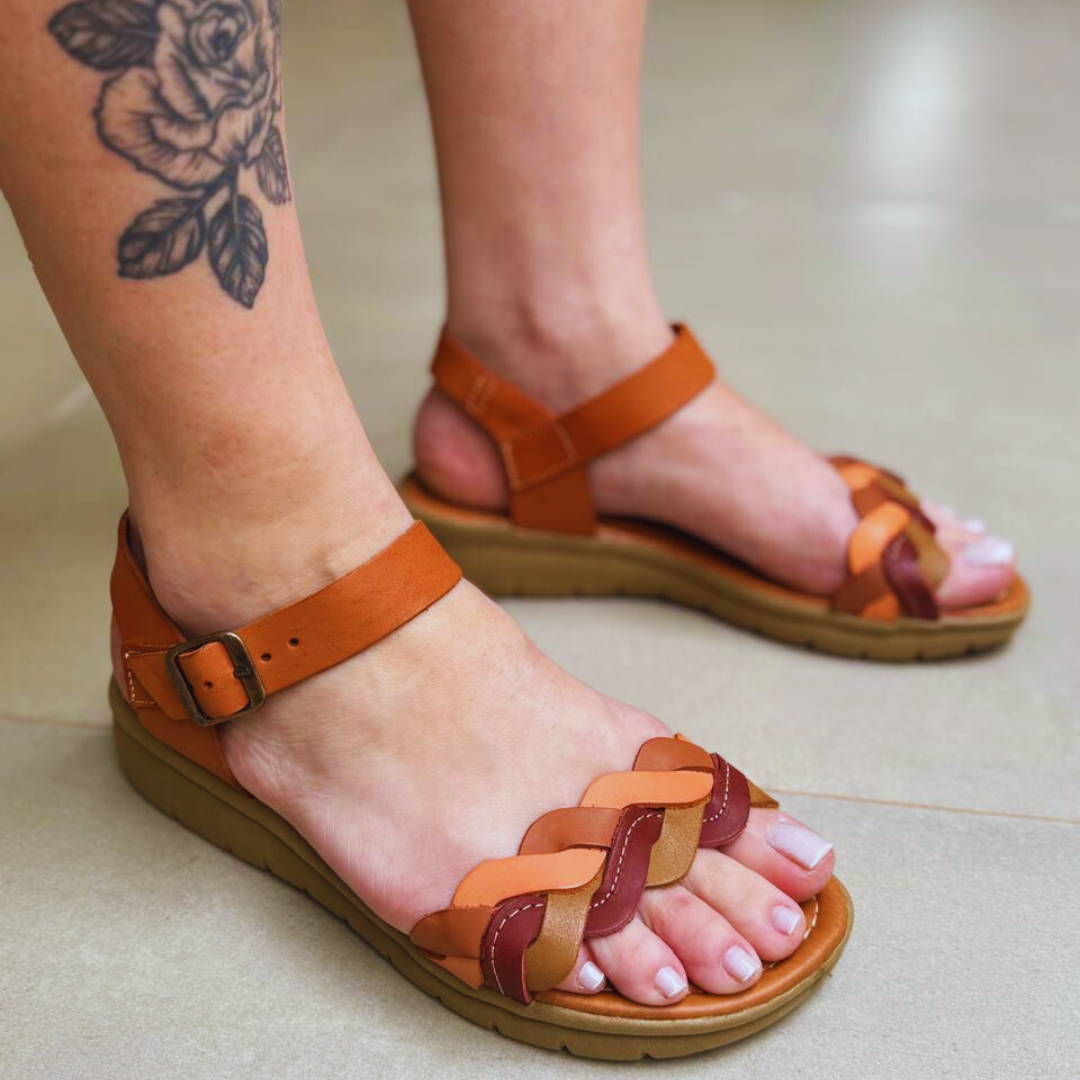 Sandália Softline Valenza Couro Legítimo