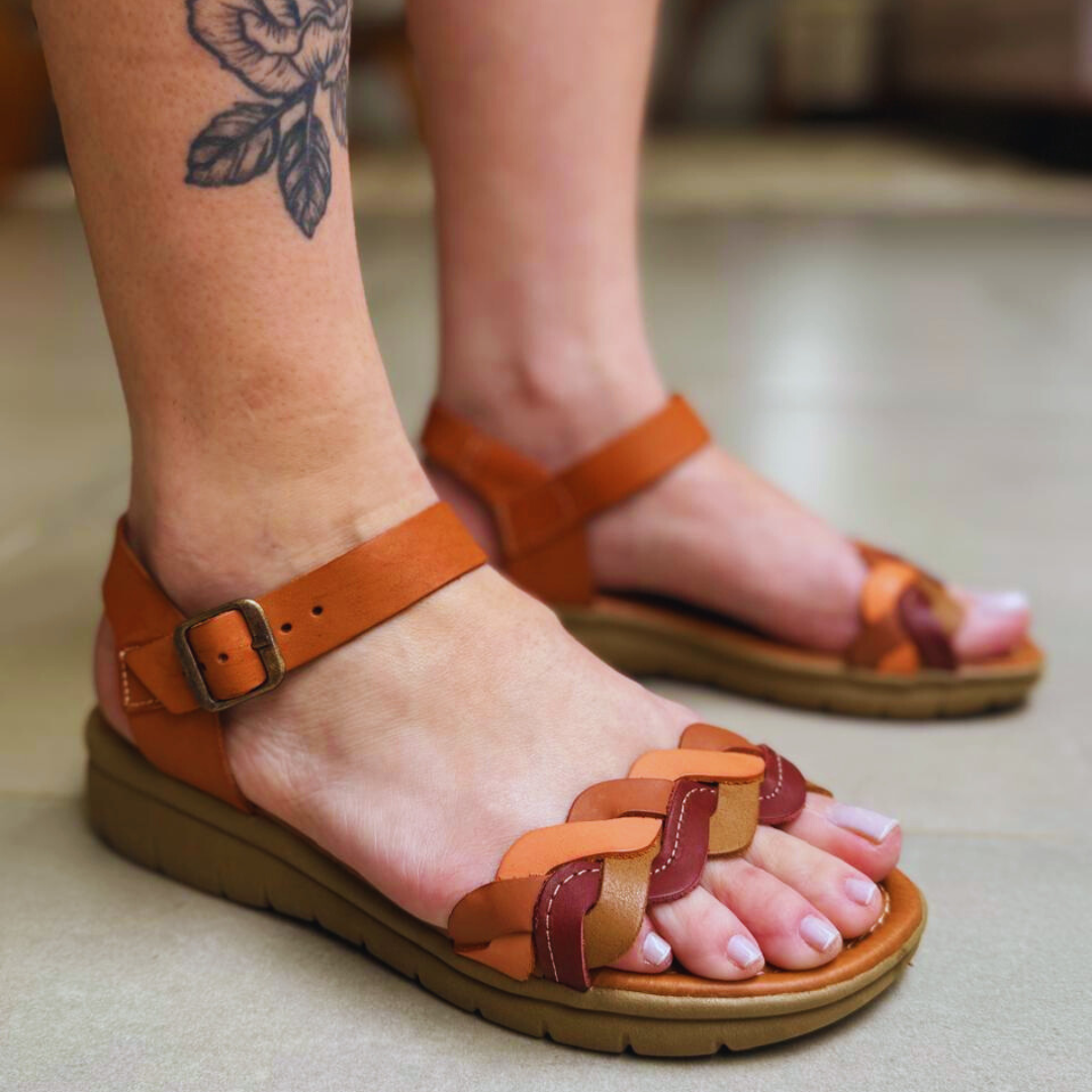 Sandália Softline Valenza Couro Legítimo
